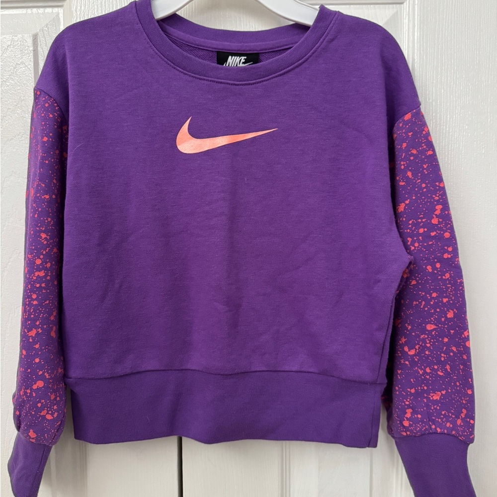 Kids Nike Purple Sweatshirt with Pink Logo size 6x